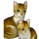 Vintage 1950s Pair Stuffed Cat Couch   Bed Pillows Mom   Baby Kitty Tabby 14 