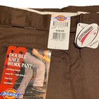 Dickies Mens 85283 Loose Fit Double Knee Cell Pocket Work Pants Brown 42x30 New