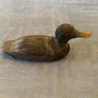 Antique Hand Carved Painted Vintage Wooden Mallard Duck Decoy With Compartment