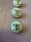 3 Chanel Silver White Pearlescent Cc Logo Buttons 18mm