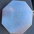 Antique 1920   s Art Deco Cut Lead Crystal Glass Dresser Jar Sterling Lid 