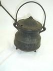 Heavy Black Metal Pot With Lid  Smelting     And Pottery metal Pestle 7 Inches