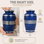 Elegant Blue Marble Finish Cremation Urn For Human Ashes - Memorial Urn For Adul