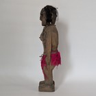 Antique Karen Tribe Wooden Statue - 16  Hand Carved   Decorated Burmese Figure
