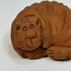 Red Clay Smiling Cat Figurine Small