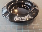 Vtg  Mid Century Modern Olympia Beer Brewery Black Glass Ashtray 4  - Gw3