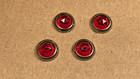 Vintage Red Jewel Reflectors Bicycle Saddlebag License Plate Biker Belt 4 Pieces