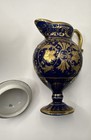 Nippon Antique Sugar Bowl Gold Gilt Moriage Double Handle  Lid And Pitcher