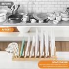 Bamboo Dish Drying Rack-2 Pcs Pot Lid Plate Rack Organizer Bamboo-set Of 2 