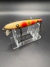 Vintage Pflueger Pal-o-mine Wood Lure Strawberry Spot Pattern Glass Eyes Stamped