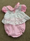 Mayfair Baby Girl Dress Size Newborn Vintage 1980s Lace Frilly Pink Peach Nice