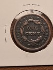 1841 Large Cent Braided Hair Circulated Coin  Copper  1c