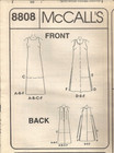 Mccalls 8808 Misses  Size 8-12 Dresses   Overdress Sewing Pattern   1997