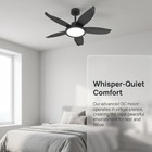 42  Modern Ceiling Fan With Led Light 3cct Dimmable Remote App Control Kit Black