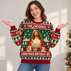Funny Jesus Ugly Christmas Sweater  The Original Christmas Birthday Boy