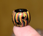 Antique Venetian Lampwork Semi Feathered Italian Stripe Eye Bead  African Trade