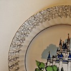 Vintage Walt Disney World  Cinderellas Castle 9  Gold Trim Plate