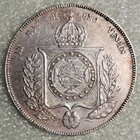 1864 Brazil 1000 Reis 0 917 Silver Coin