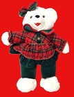 Dan Dee Teddy Bear Snowflake Stuffed Toy Dress   Bow  Plush 22 