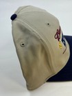 Rare Vintage Budweiser Golf Hat Cap Beige Navy Beer Excellent Condition