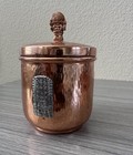 Used Vintage Peruvian Copper   Silver Condiment Jar With El Tumi Luck God On Lid