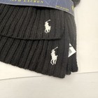 Polo Ralph Lauren Scarf Beanie Hat Set Wool Blend Black White Pony Logo New