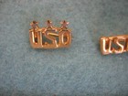 Pair Of Original Wwii Uso Pins 1 Member Pin   Rare 3 Tour Pin With Three Stars 