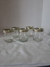 5-8 Oz  Vintage Jelly Jars Embossed With Fruit With New Lids And Rings