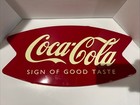 Vintage 1996 Coca-cola Double Fishtail    sign Of Good Taste    Metal Sign 