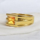 Citrine Square Cut With 14k Yellow Gold Ring For Men s  903  
