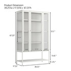 67 25   Tall Iron Display Cabinet With Glass Door And Led Lights Steel Curio