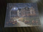 Kirklands Halloween Haunted House Jack O Lantern Light Up Canvas Print 25  X 19 