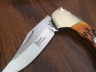 Steel Warrior Choctau Folding Lockback Amber Jig Bone Pocket Knife Sw-105 Bps