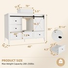 48  Bathroom Vanity With Ceramic Sink Freestanding Storage Cabinet W  7 Drawers