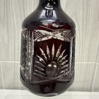 Vintage Bohemian Czech Crystal Ruby Red Cut To Clear 8  Decanter