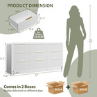 Modern 9-drawer Dresser With Round Edges   Metal Handles  White Finish