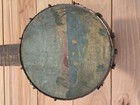 Antique 1920s Banjo Ukulele Banjolele 4 String Folk Art Painted Skin Head As-is