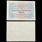 1923 Germany 20 Billion Mark Unc Post Wwi Pre Wwii Banknote Paper Money Kaiser