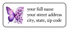 30 Purple Butterfly Personalized Return Address Labels Stickers Tags