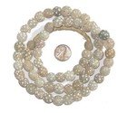 White Antique Venetian Skunk Eye Trade Beads 11mm Ethiopia African Round Glass