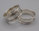 Pair Of Sterling Silver Greek Key Napkin Rings - Birmingham 1930