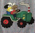 Nwot  Vintage 80   s  Samara Toddler Size 4t Plaid Seersucker Tractor Overalls