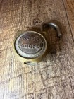 Vintage 1940s-50s Rust Proofed Round Brass Padlock Lock No Key Antique