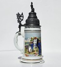 Antique German Regimental Beer Stein 1901-1903 With Lithophane