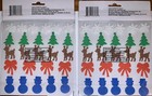 50 Christmas Foam Glitter Stickers Bows  Reindeer  Snowflakes  Snowmen Trees New
