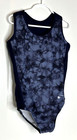 Destira Cl Child Large Girls Gymnastics Leotard Blue Marbled Design Knit