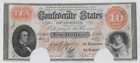 Rare  Ny Countermark Paper T-24 Pf-10 1861  10 Confederate Currency Pmg Vf30 Coc
