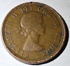 1955 Canadian One Cent No Shoulder Fold Penny Rare 9 10