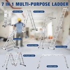 7-in-1 Aluminum Scaffold Ladder - Multi-position  12 5 Ft  En131  330 Lb