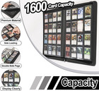 Premium Card Binder 16 Pocket - Fits 1600 Cards   4x4 Ringless Card Album With Sle